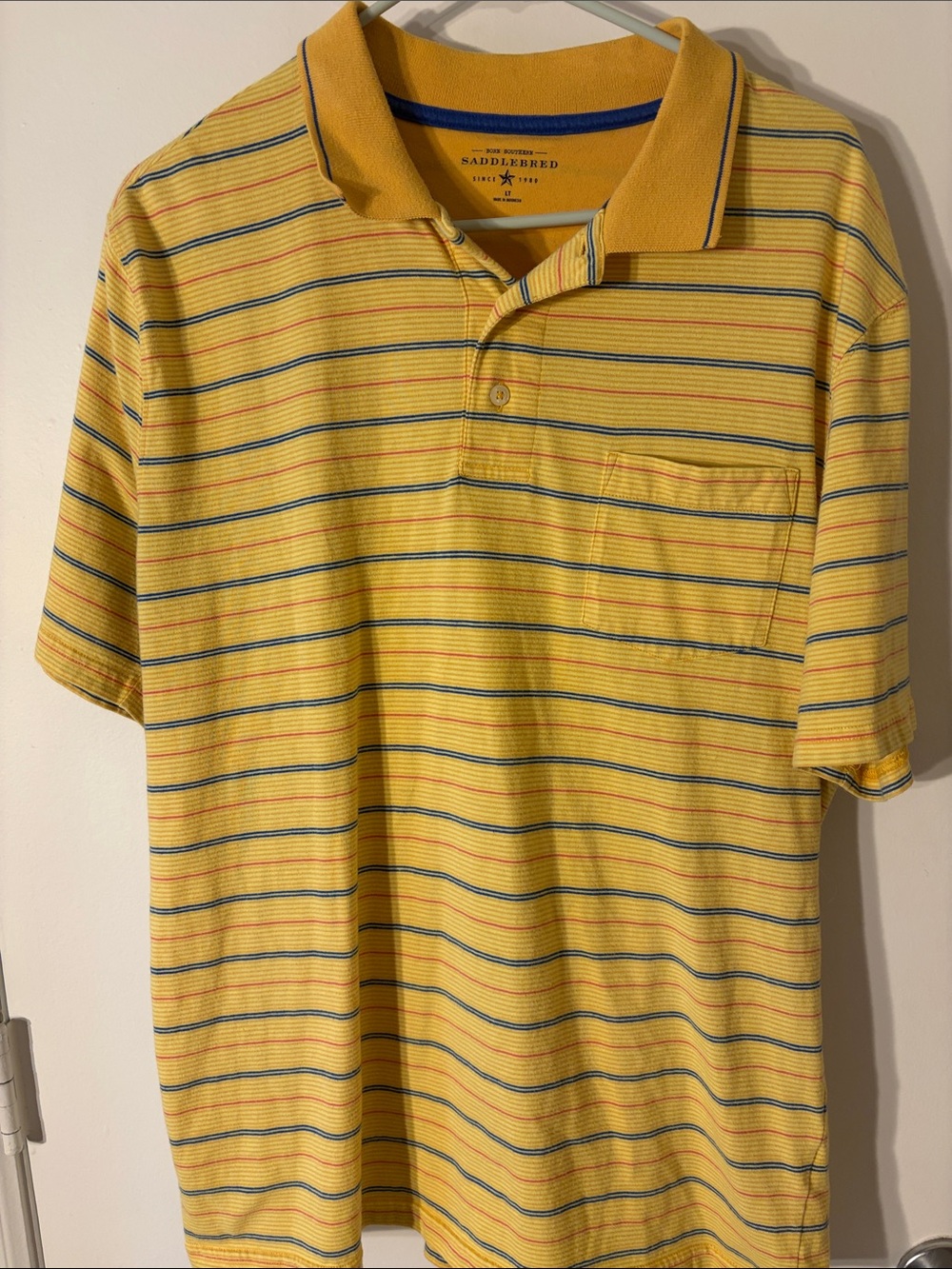 Saddlebred Yellow Multi-Striped Polo